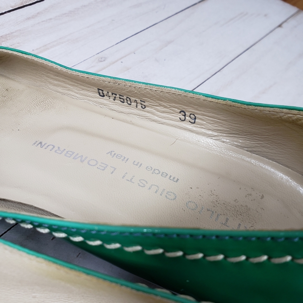 Attilio Giusti Leombruni greenish peeptoe kitten block 39 - Picture 8 of 9